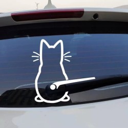 Pegatina decorativa personalizada para limpiaparabrisas con forma de gato
