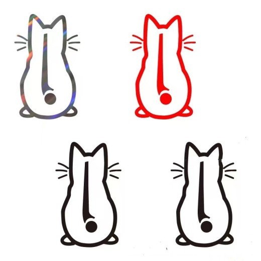 Pegatina decorativa personalizada para limpiaparabrisas con forma de gato