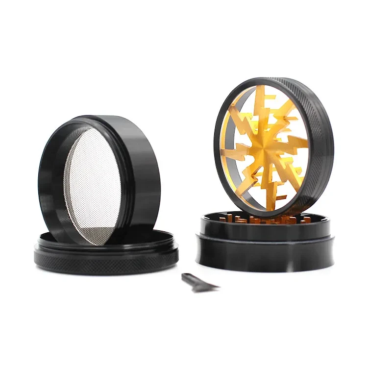 Molinillo de especias de aluminio con raspador de polen