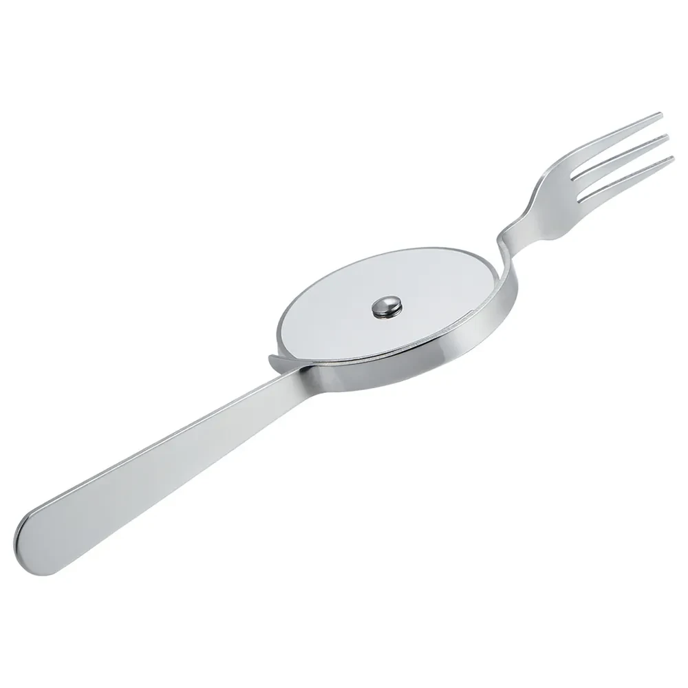 Cortador de pastel de acero inoxidable con cuchillo y tenedor