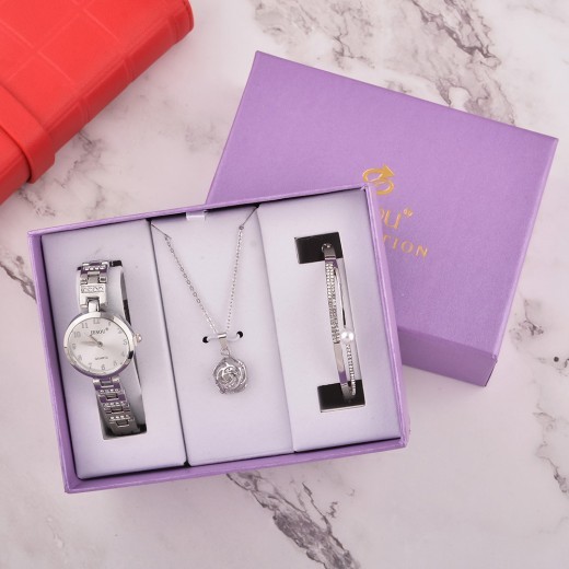 Reloj de regalo de San Valentín para mujer, conjunto de pulsera sencilla