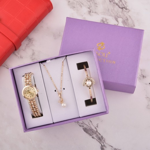 Reloj de regalo de San Valentín para mujer, conjunto de pulsera sencilla