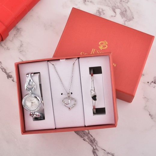 Reloj de regalo de San Valentín para mujer, conjunto de pulsera sencilla
