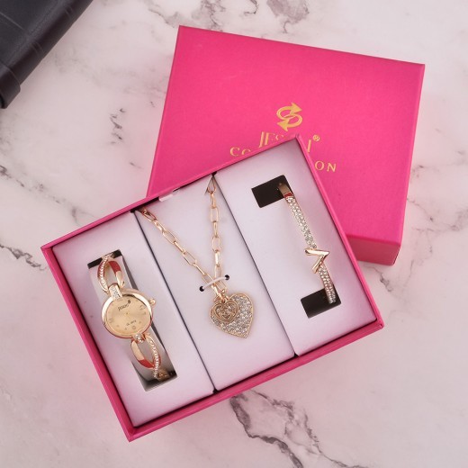 Reloj de regalo de San Valentín para mujer, conjunto de pulsera sencilla