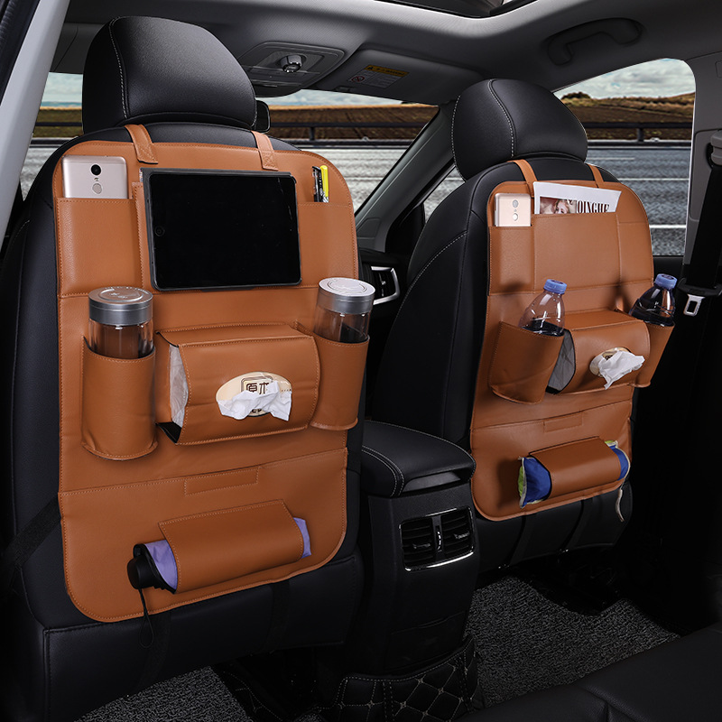 Suministros para el interior del coche Respaldo multifuncional de cuero plegable