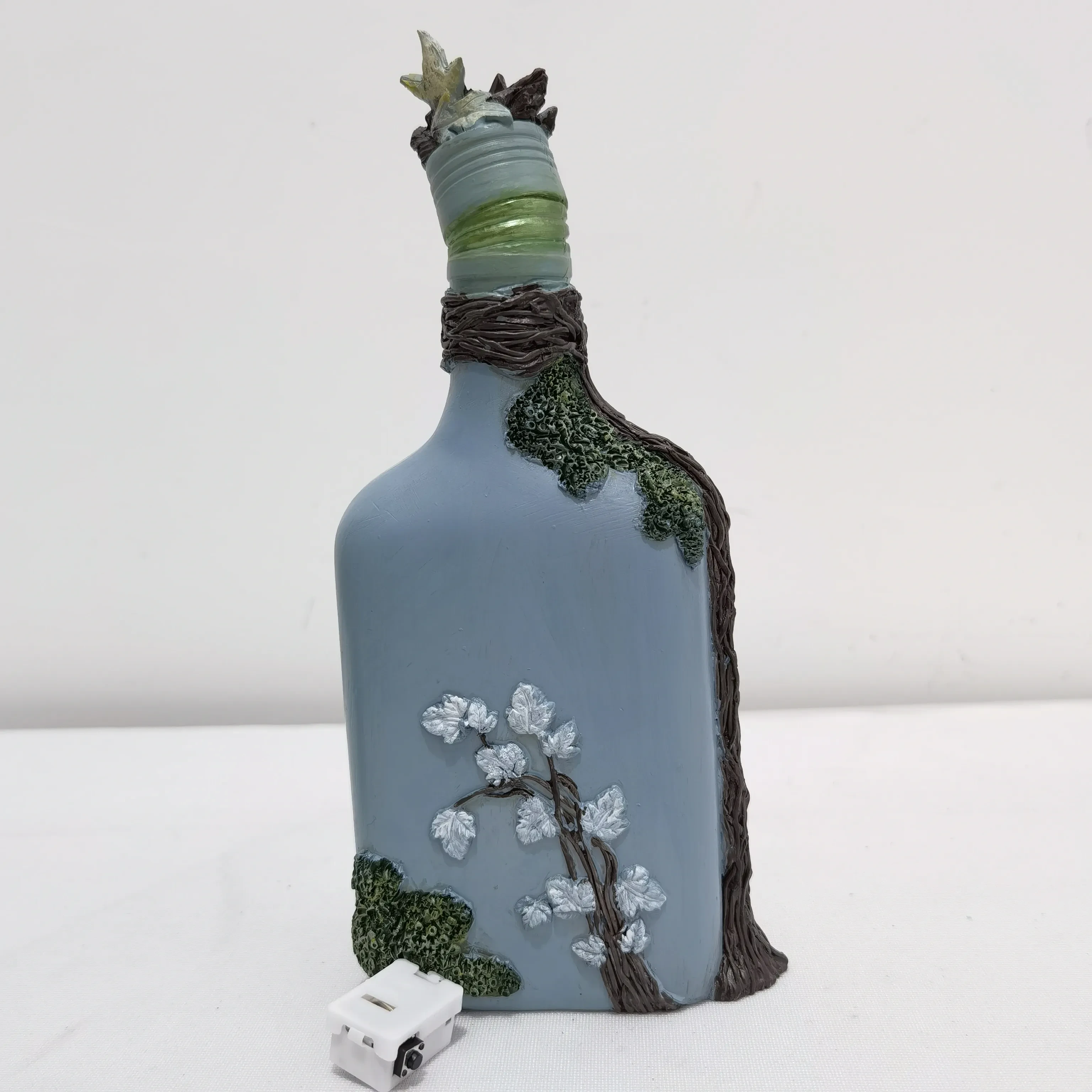 Botella de vino luminosa, decoración para el hogar y el jardín, artesanía de resina.