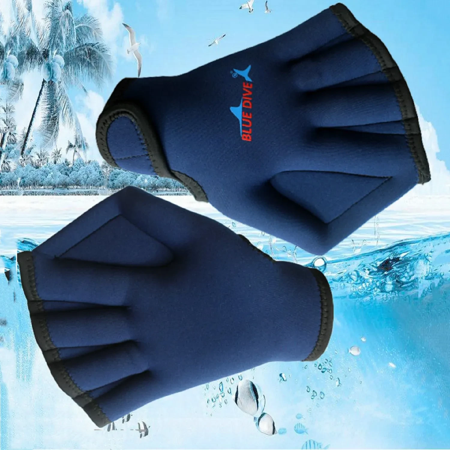 Guantes de natación de neopreno con patas de pato