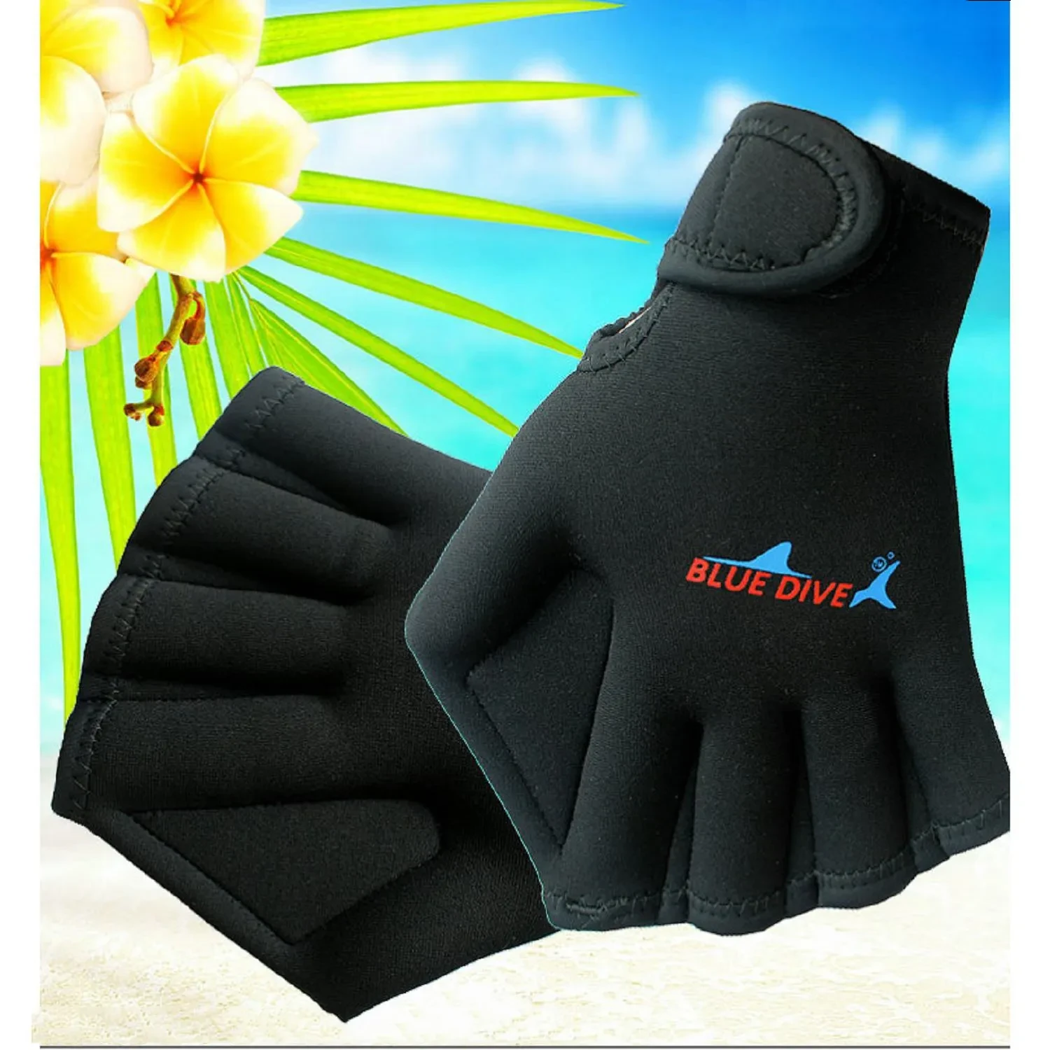Guantes de natación de neopreno con patas de pato
