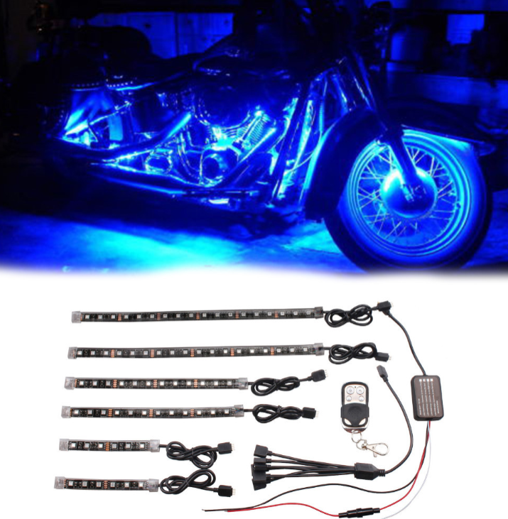 Luces de ambiente RGB universales modificadas para automóviles y motocicletas, luces decorativas, luces de ambiente, decoración de automóviles, control remoto de seis LED