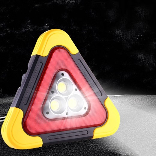 Compatible con Apple, señal de advertencia de trípode para automóvil, señal triangular para automóvil, luz solar reflectante de estacionamiento para trípode para automóvil luminoso automático