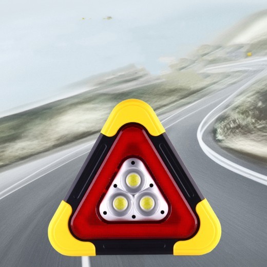 Compatible con Apple, señal de advertencia de trípode para automóvil, señal triangular para automóvil, luz solar reflectante de estacionamiento para trípode para automóvil luminoso automático