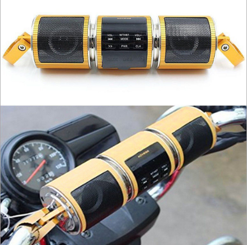 Reproductor de música Bluetooth para motocicleta, MP3, altavoz estéreo para motocicleta, radio FM, pantalla LED ajustable