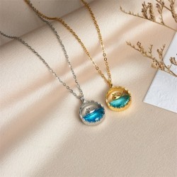 Cadena de clavícula con colgante de ballena de moda para mujer