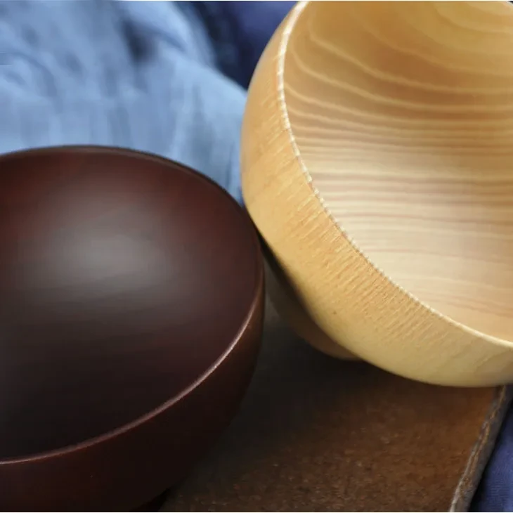 Cuenco de madera de azufaifo japonés Cuenco de arroz de madera Cuenco de sopa