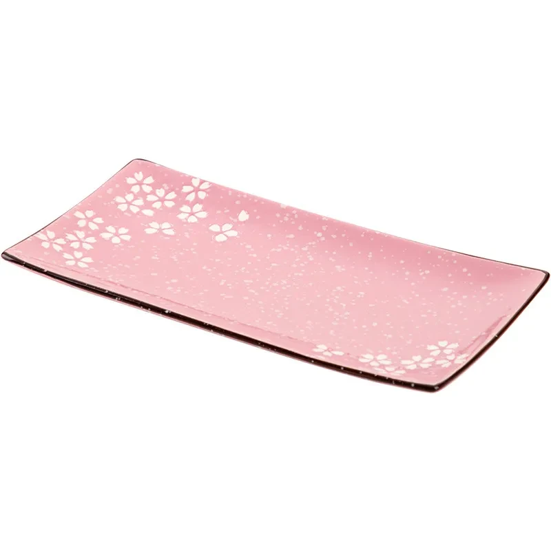 Platos de cerámica esmaltada, platos rectangulares, platos grandes, platos de cerámica, platos de fruta