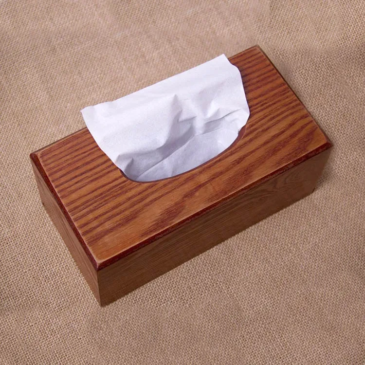 Caja de pañuelos de madera caja de pañuelos faciales imitación caoba