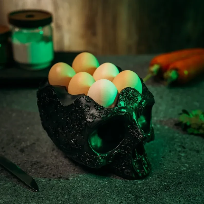 Porta huevos de resina estilo gótico para Halloween