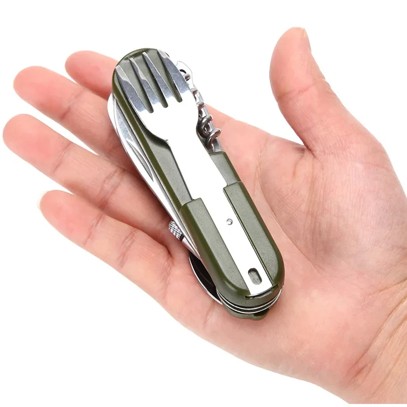 Vajilla de exterior iluminada Sambo Cuchillo de acero inoxidable Tenedor Cuchara Vajilla combinada para camping picnic