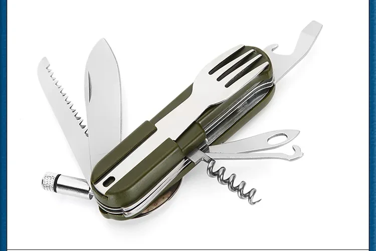 Vajilla de exterior iluminada Sambo Cuchillo de acero inoxidable Tenedor Cuchara Vajilla combinada para camping picnic