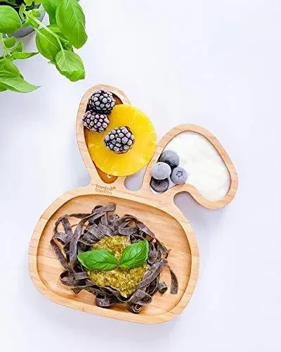 Plato de cena de animales de bambú