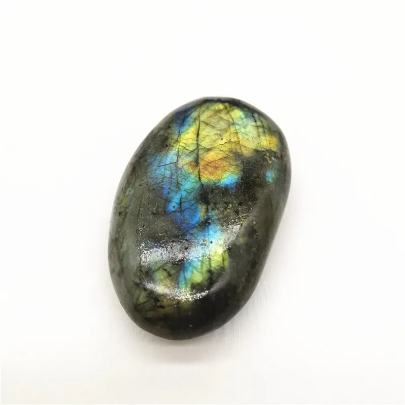 Adornos de piedra lunar de cristal natural en bruto, mineral de piedra en bruto de labradorita, piedra de acuario