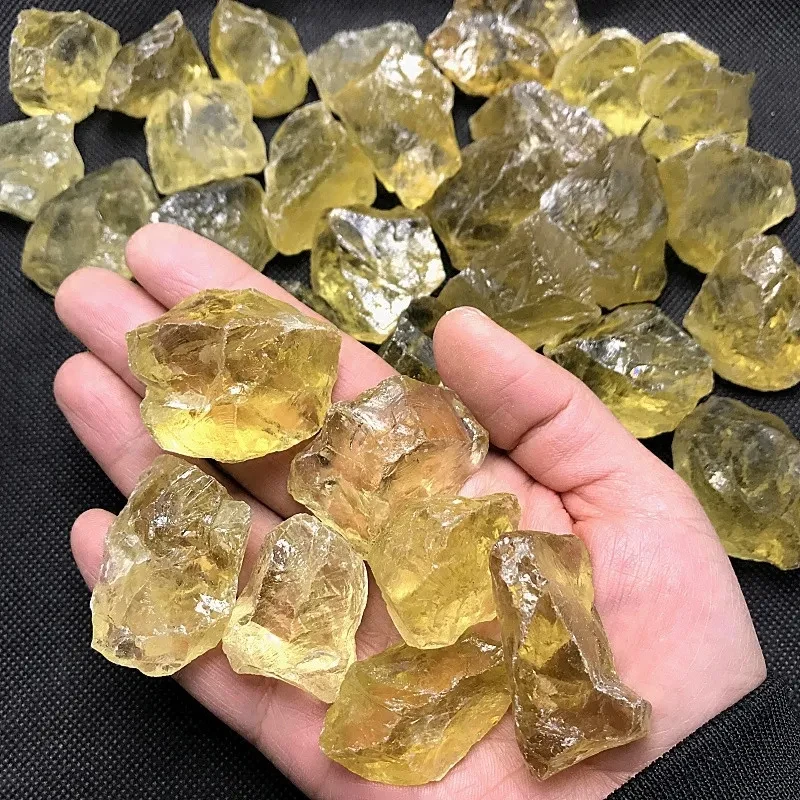 Adornos de mineral de piedra bruta de citrino natural