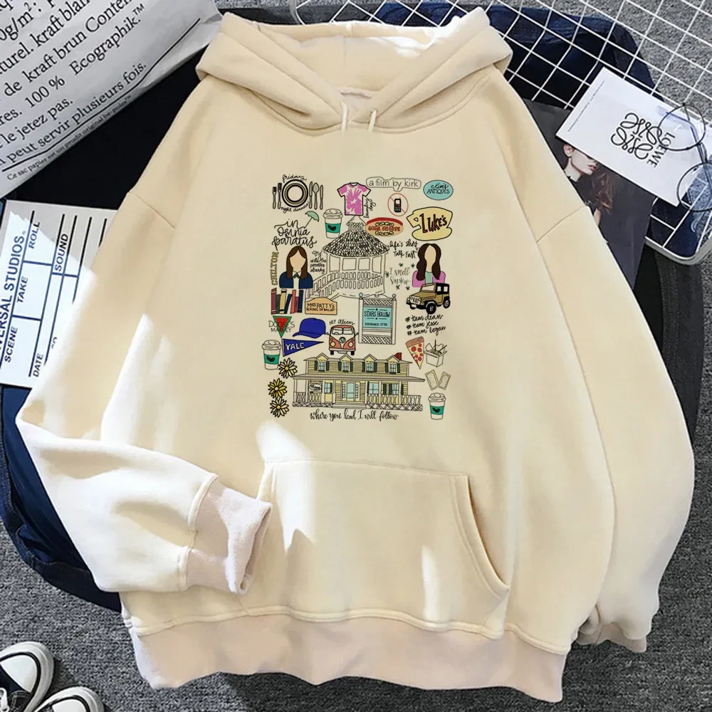 Sudadera con capucha de kiwi estilo universitario para niñas