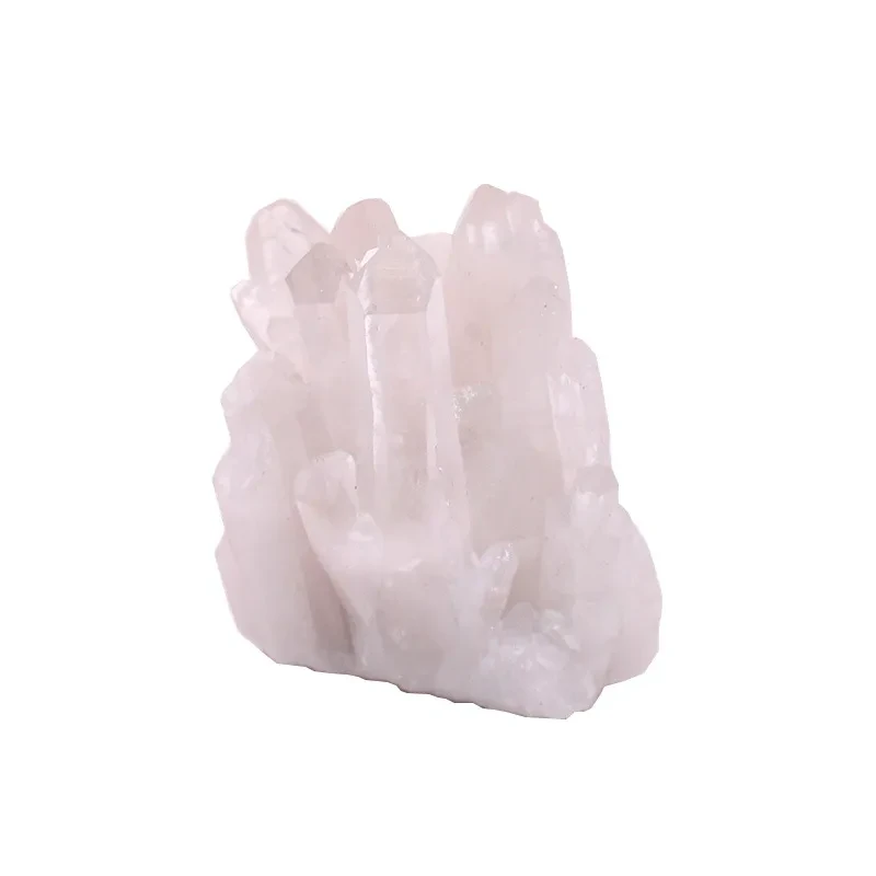 Adorno de racimo de cristal blanco natural, piedra rugosa