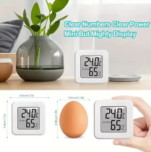 Mini medidor de temperatura y humedad para interiores, medidor de temperatura para dormitorios, pantalla digital electrónica portátil, humedad y temperatura