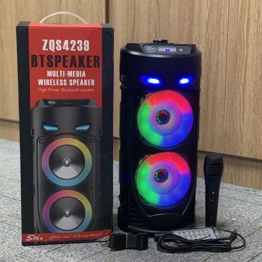 Cañón portátil de doble bocina colorido con sistema de sonido Bluetooth de alta potencia