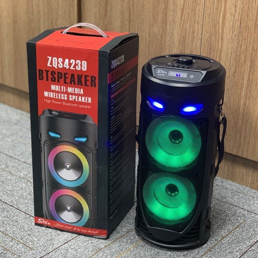 Cañón portátil de doble bocina colorido con sistema de sonido Bluetooth de alta potencia
