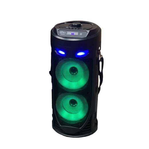 Cañón portátil de doble bocina colorido con sistema de sonido Bluetooth de alta potencia