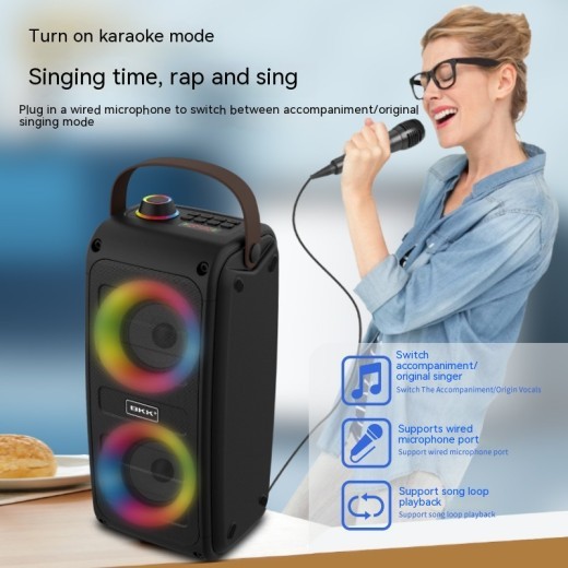 Altavoz Bluetooth portátil con luz de color