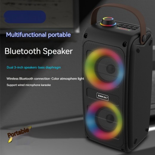 Altavoz Bluetooth portátil con luz de color