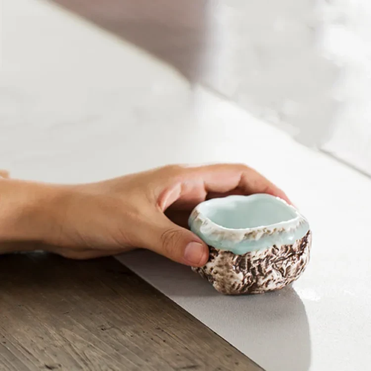 Taza de té de cerámica de imitación de piedra de gres retro Master