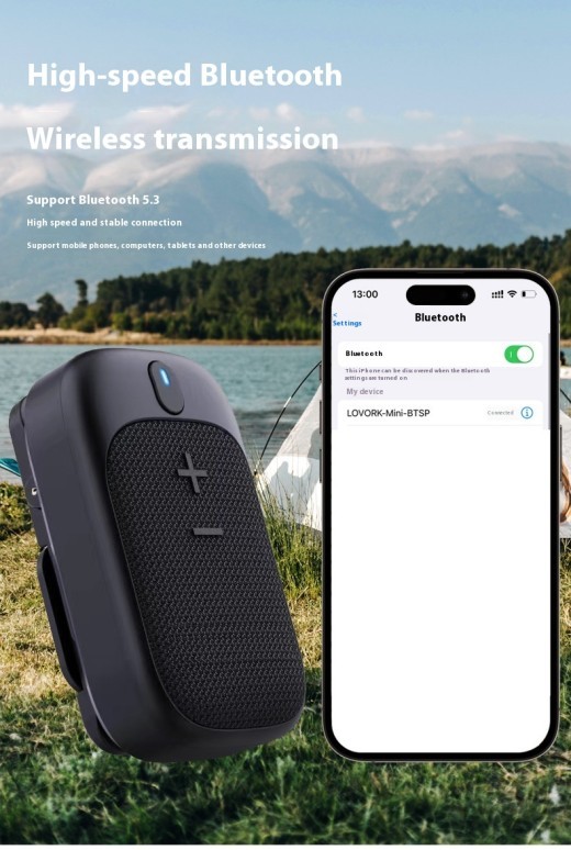 Altavoz inalámbrico Bluetooth Lewoke para senderismo, minialtavoz portátil para exteriores, camping, running, subwoofer portátil
