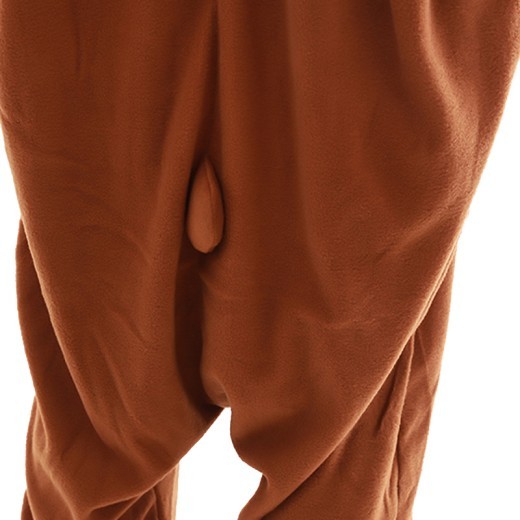 Pijama de una pieza con capucha de manga larga de forro polar y dibujos animados de animales, ropa para parejas con capucha de oso marrón