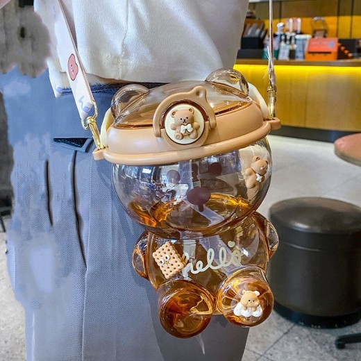 Bonita taza de paja con forma de corazón para niña, de color rojo, de gran valor y gran capacidad.