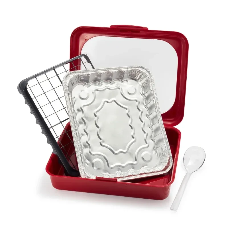 Caja de almacenamiento portátil para cubiertos tipo cacerola