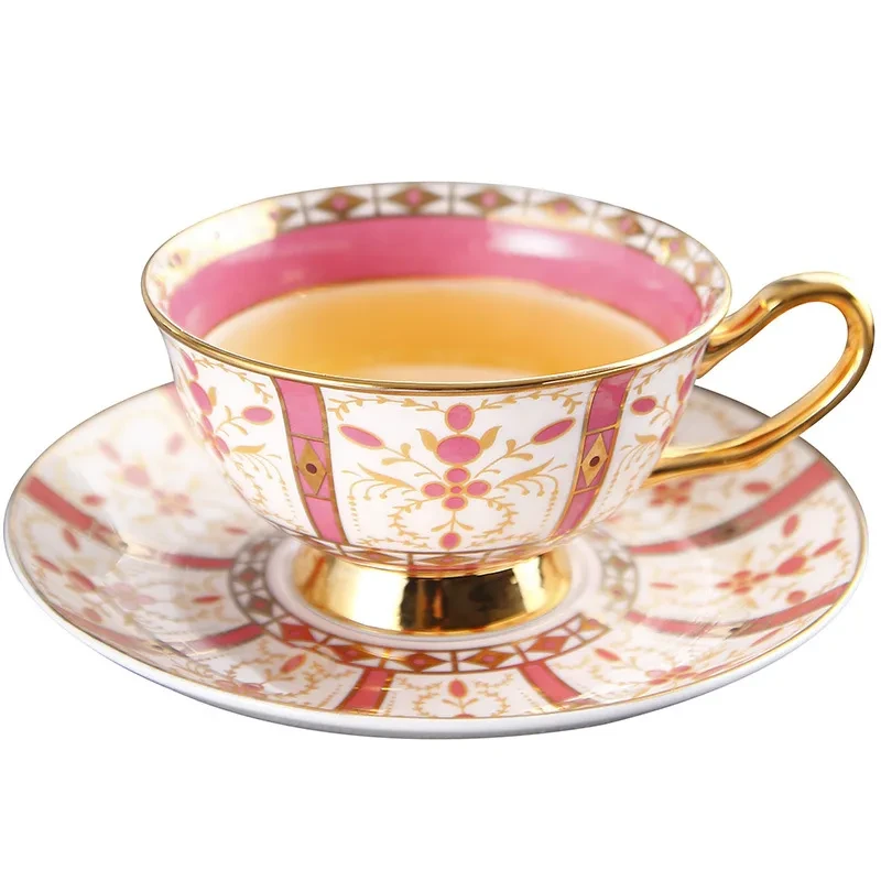 Juego de café de estilo europeo, juego de taza de té de la tarde de porcelana inglesa.