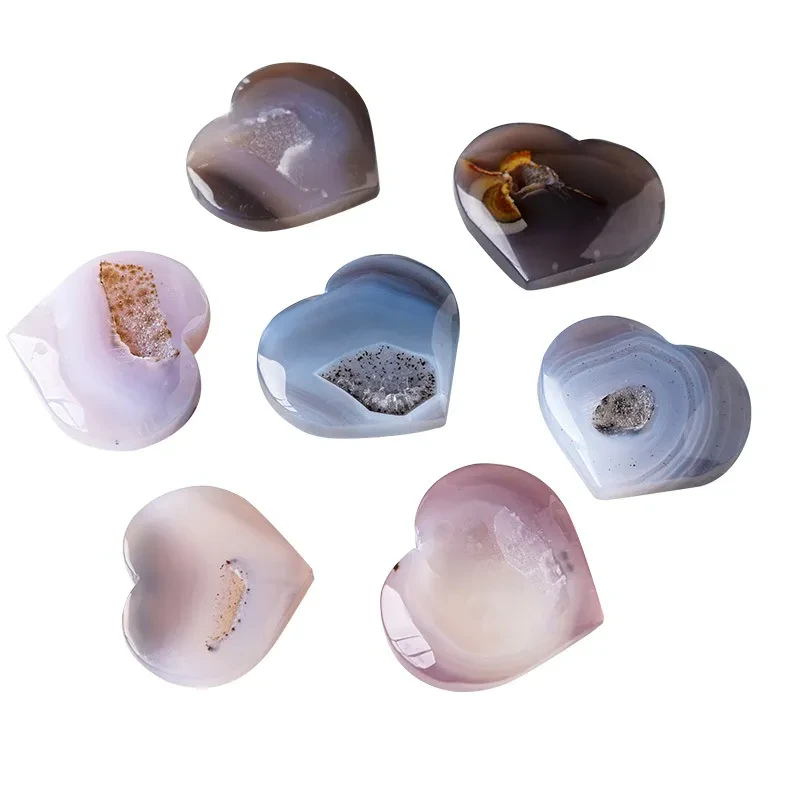Adornos de piedra originales de ágata de cristal natural con forma de cueva.