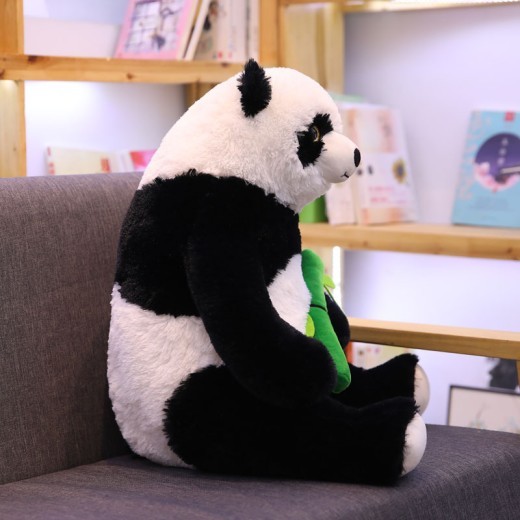 Muñeco de panda de peluche grande con bambú, regalo para niños.