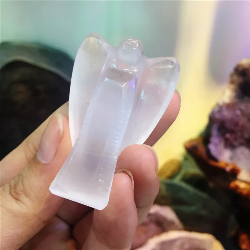 Ángel de yeso, piedra energética, puerta de luz, cristal energético, ángel