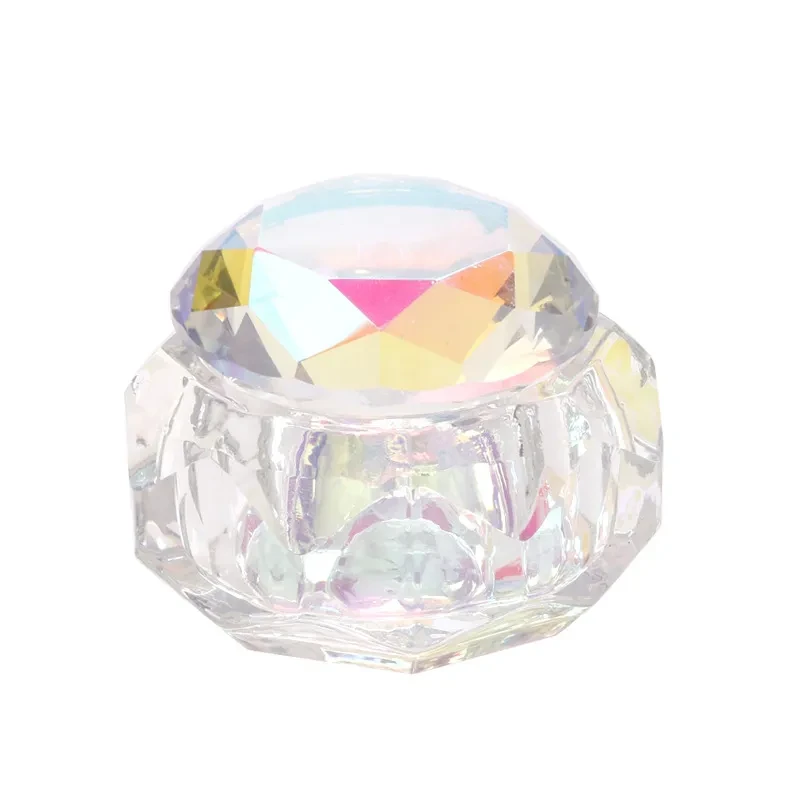 Vasos de cristal de colores mágicos para decoración de uñas con cubierta de piedra de diamante