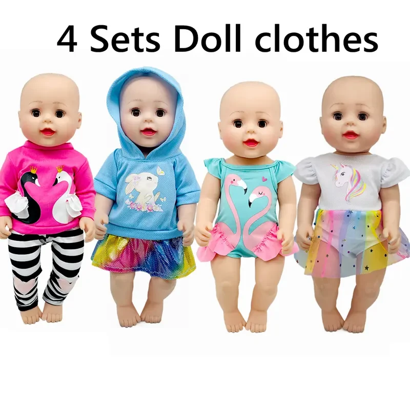 Ropa para muñecas de 43 cm, accesorios para muñecas, 4 juegos