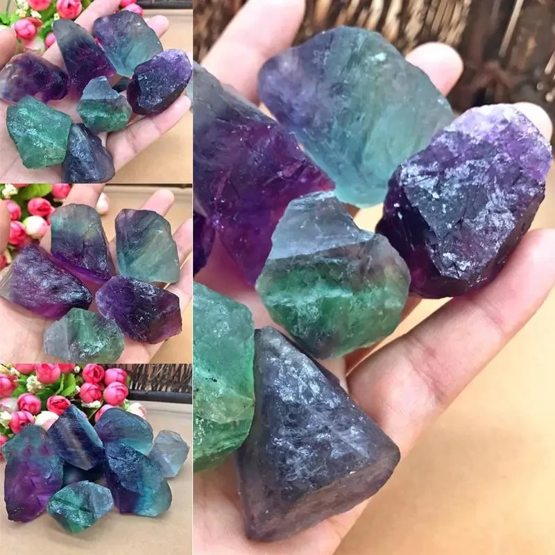 1 pieza de piedra reiki curativa pulida de fluorita de color natural