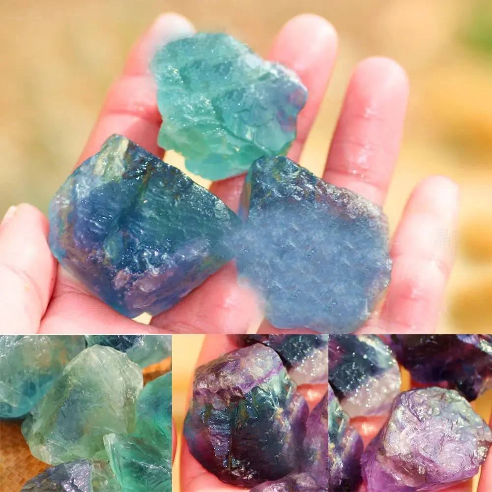 1 pieza de piedra reiki curativa pulida de fluorita de color natural