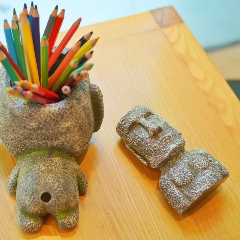 Abridor de botellas de cerveza creativo con forma de hombre de piedra moai de la Isla de Pascua