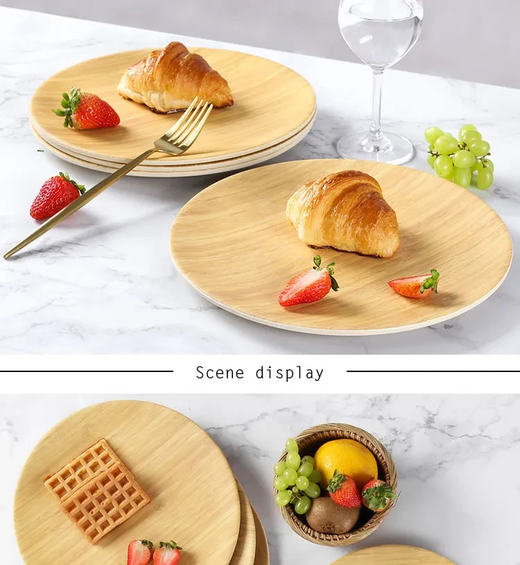 Bandeja de comida de madera creativa, bandeja de té, platillo