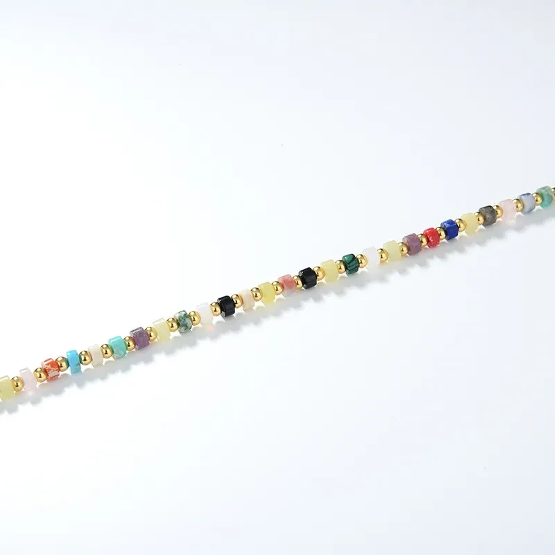 Collar de piedra Shoushan turquesa multigema europea y americana